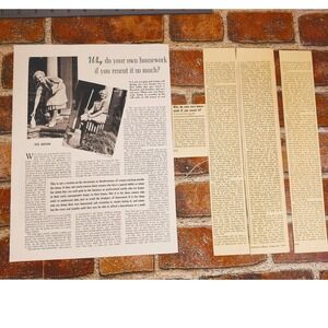 1940 Why Do Your Own Housework If You Resent It‎ So Much? Vtg Print Article